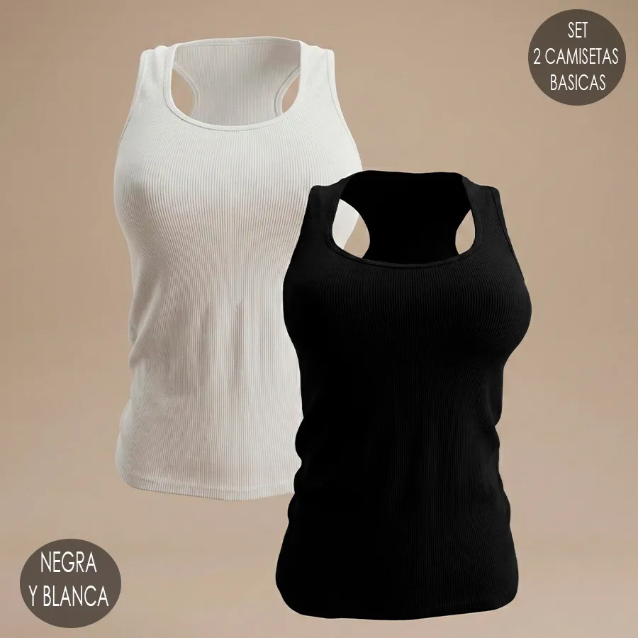 OLIMPICA PLA BLANCO Y NEGRO SET DE 2 8483